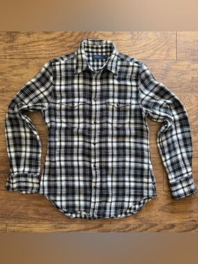 Ralph Lauren Black and White Plaid Button-Down Shirt